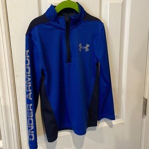 Under Armour quarter zip blue long sleeve shirt. Youth size 6.